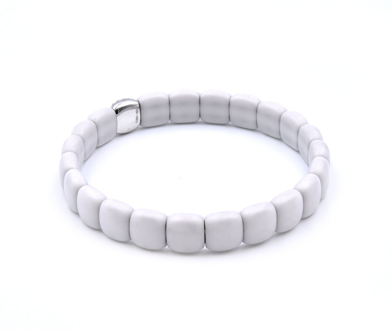 18k White Gold Ceramic and Diamond Bracelet