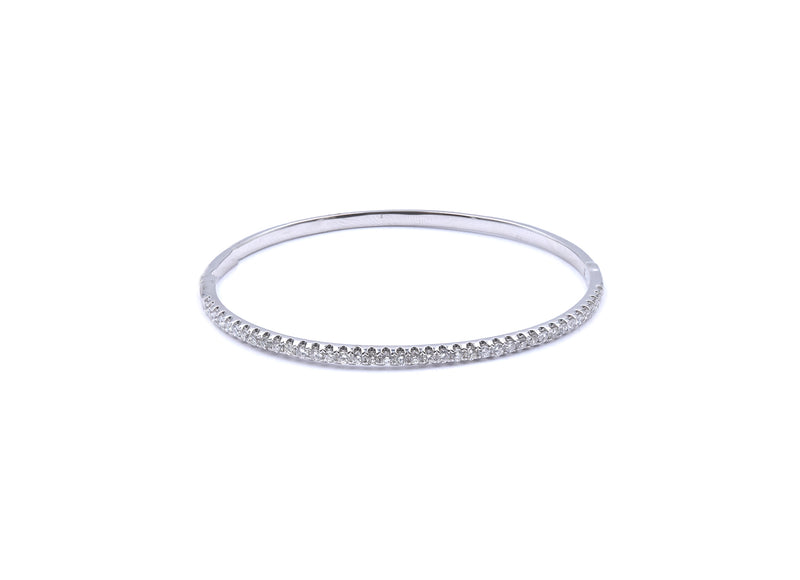 18 Karat White Gold Diamond Bangle Bracelet