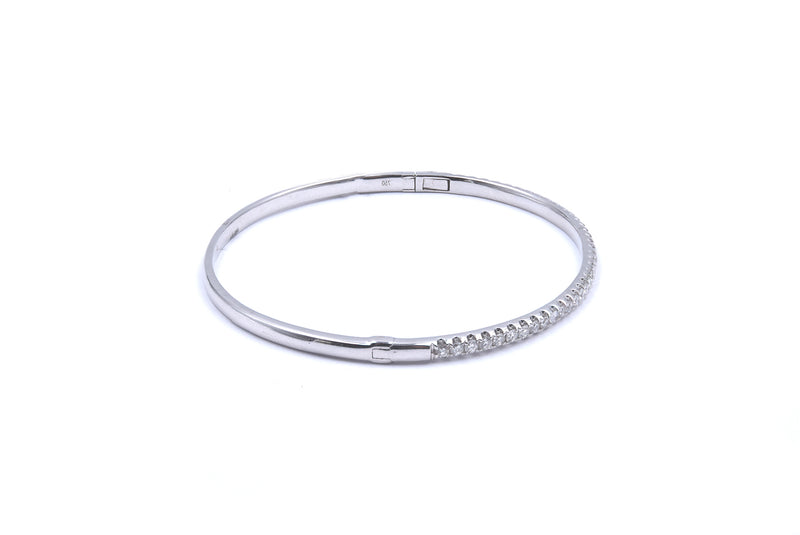 18 Karat White Gold Diamond Bangle Bracelet