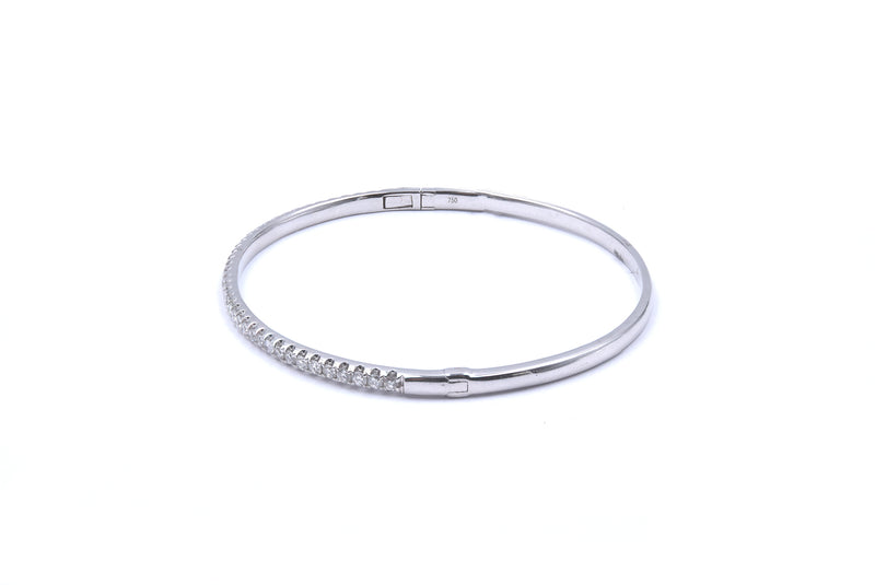 18 Karat White Gold Diamond Bangle Bracelet