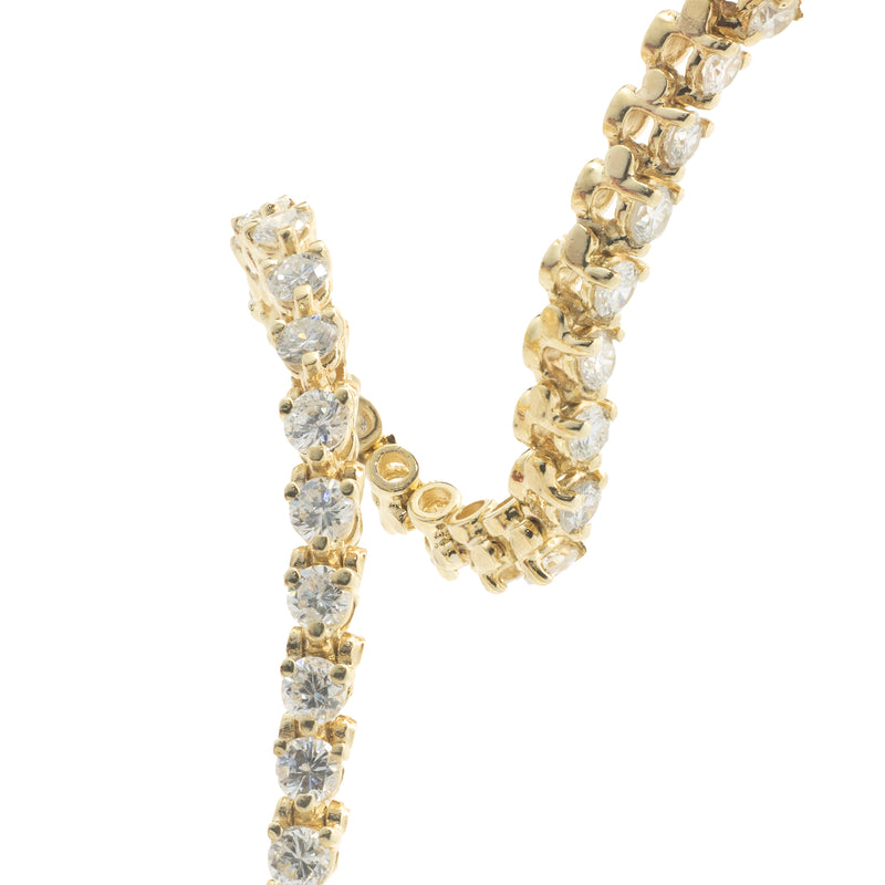 14 Karat Yellow Gold Diamond Tennis Bracelet