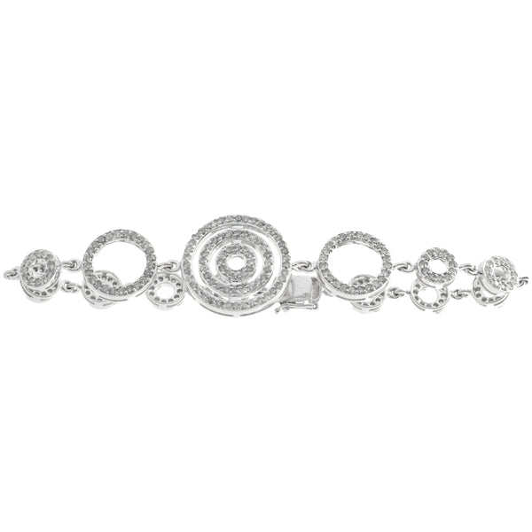 14 Karat White Gold Multi Circle Link Bracelet