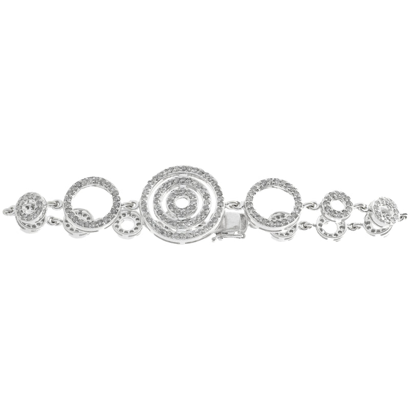 14 Karat White Gold Multi Circle Link Bracelet