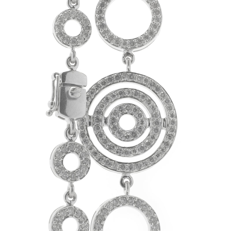 14 Karat White Gold Multi Circle Link Bracelet