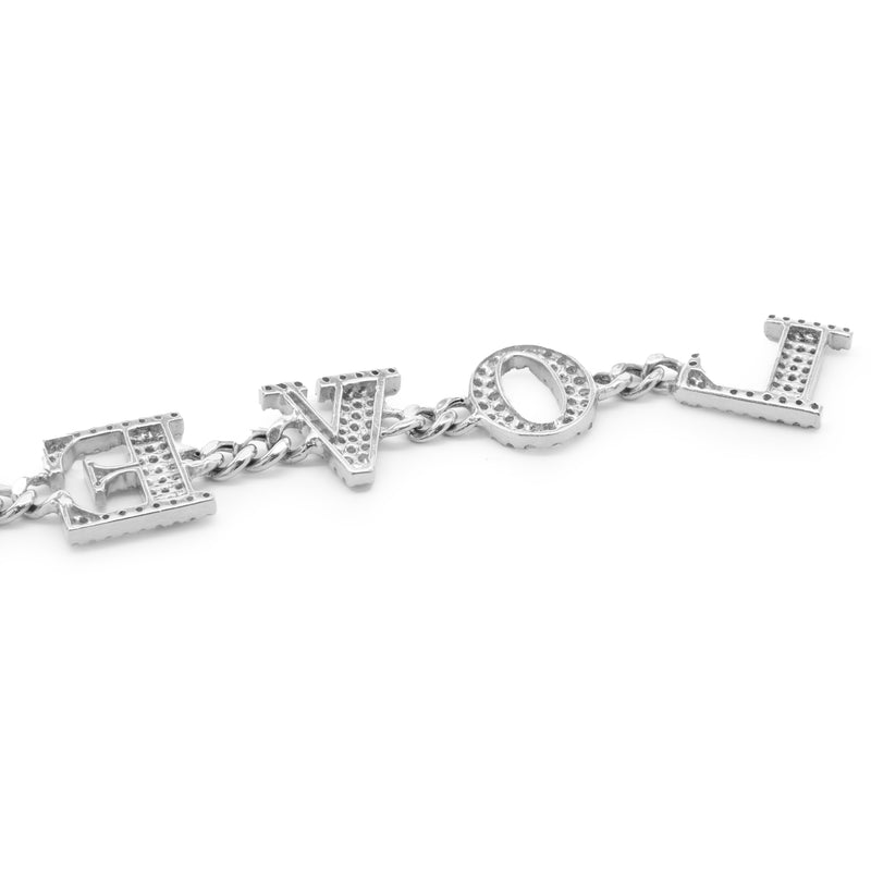 18 Karat White Gold Pave Diamond LOVE Bracelet