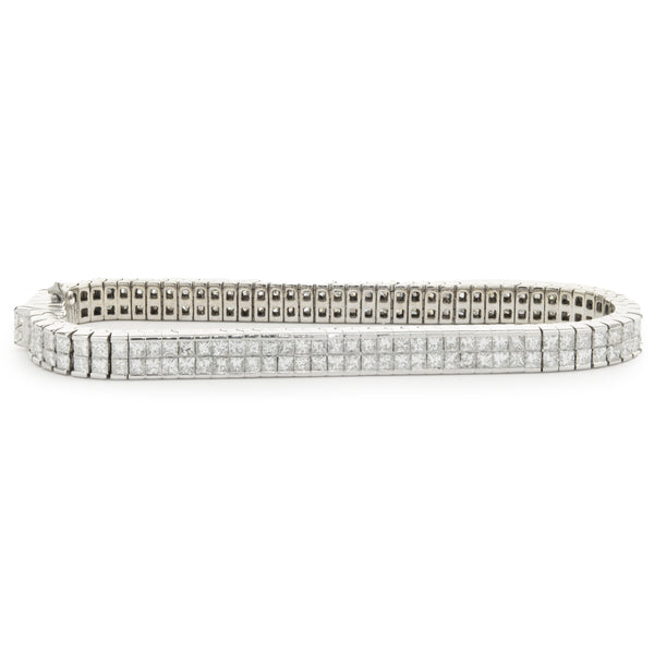 Platinum Invisible Set Diamond Tennis Bracelet