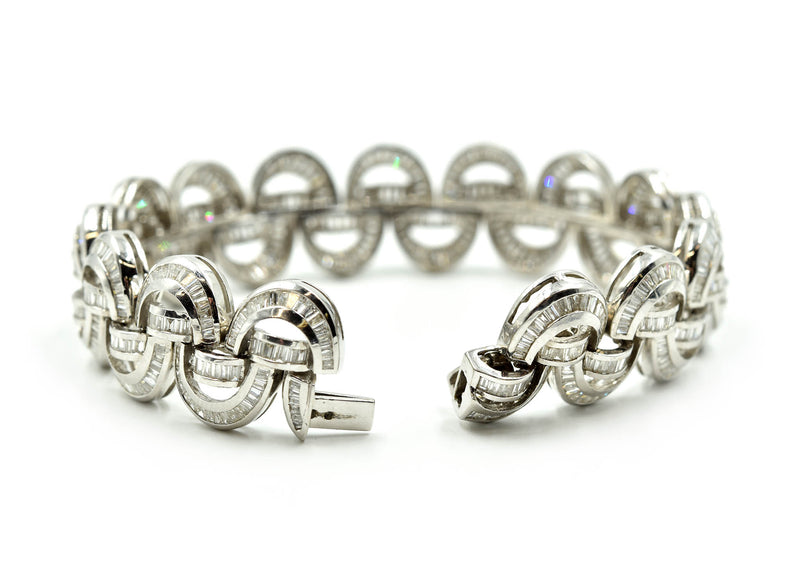 Baguette Diamond 15.00 Carats Bracelet 18k White Gold