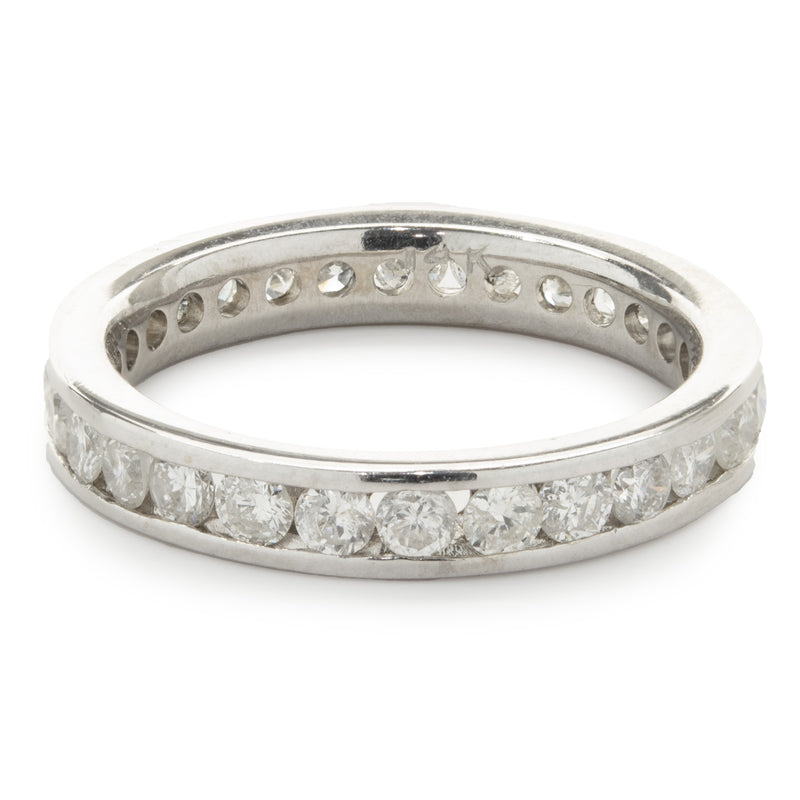 14 Karat White Gold Channel Set Diamond Toe Ring