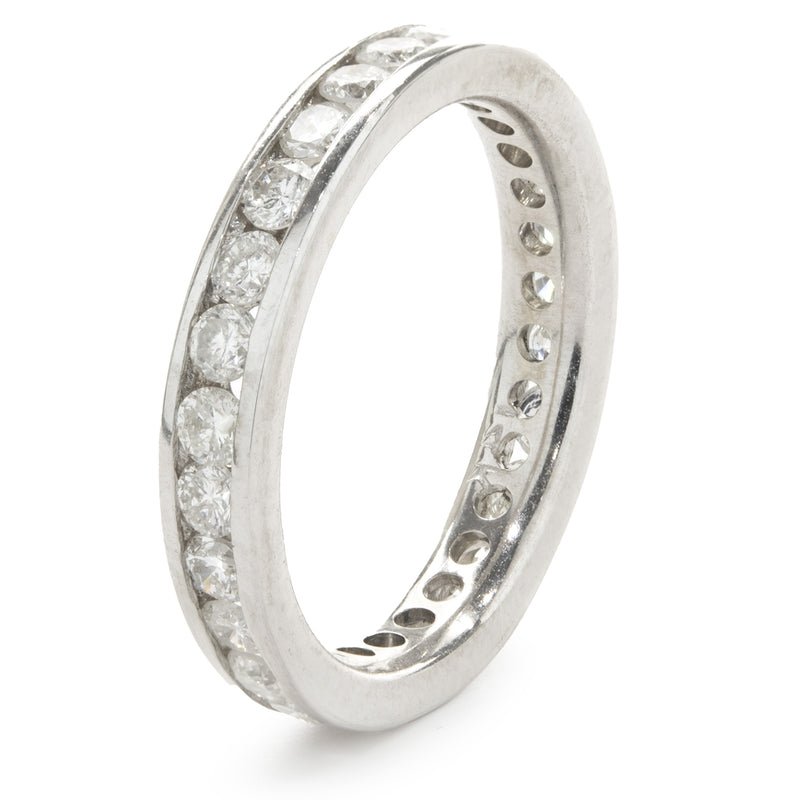 14 Karat White Gold Channel Set Diamond Toe Ring