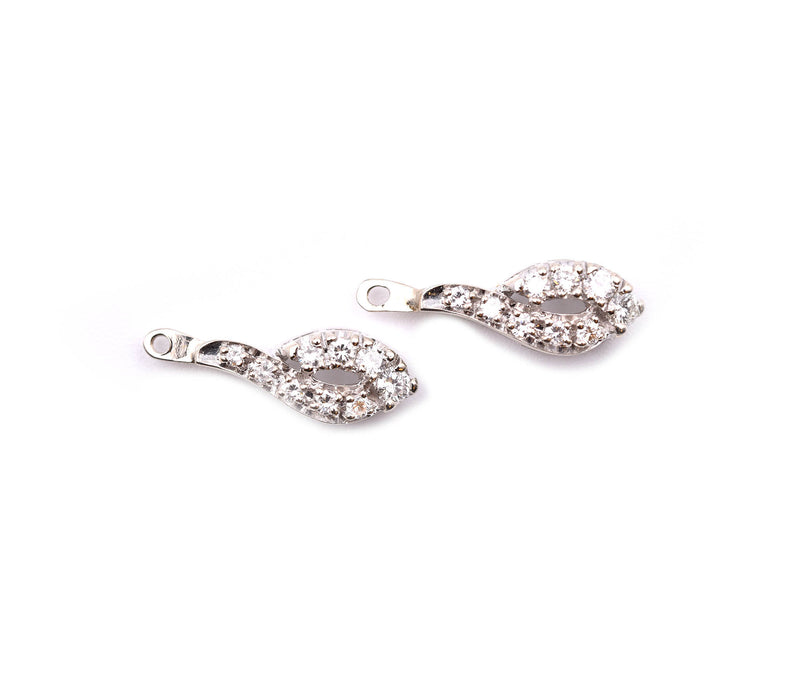 14k White Gold Diamond Earring Enhancers