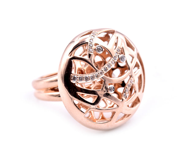14k Rose Gold Custom Diamond Fashion Ring