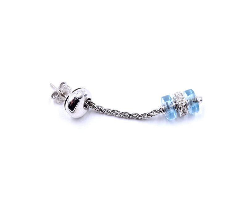 Garrard Regal 18k White Gold Diamond and Aquamarine Earrings