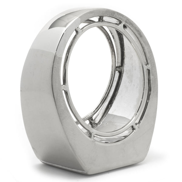 Faberge 18 Karat White Gold Diamond and Blue Enamel Ring