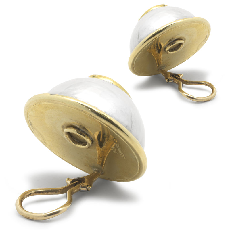 Tambetti 18 Karat Yellow Gold Citrine and Mabe Pearl Earrings