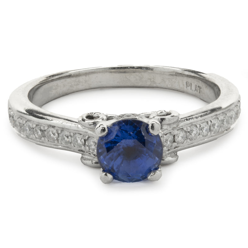 Tacori Platinum Lab Grown Sapphire and Diamond Ring