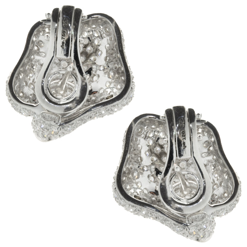 Hans Krieger 18 Karat White Gold Pave Diamond Wrap Earrings