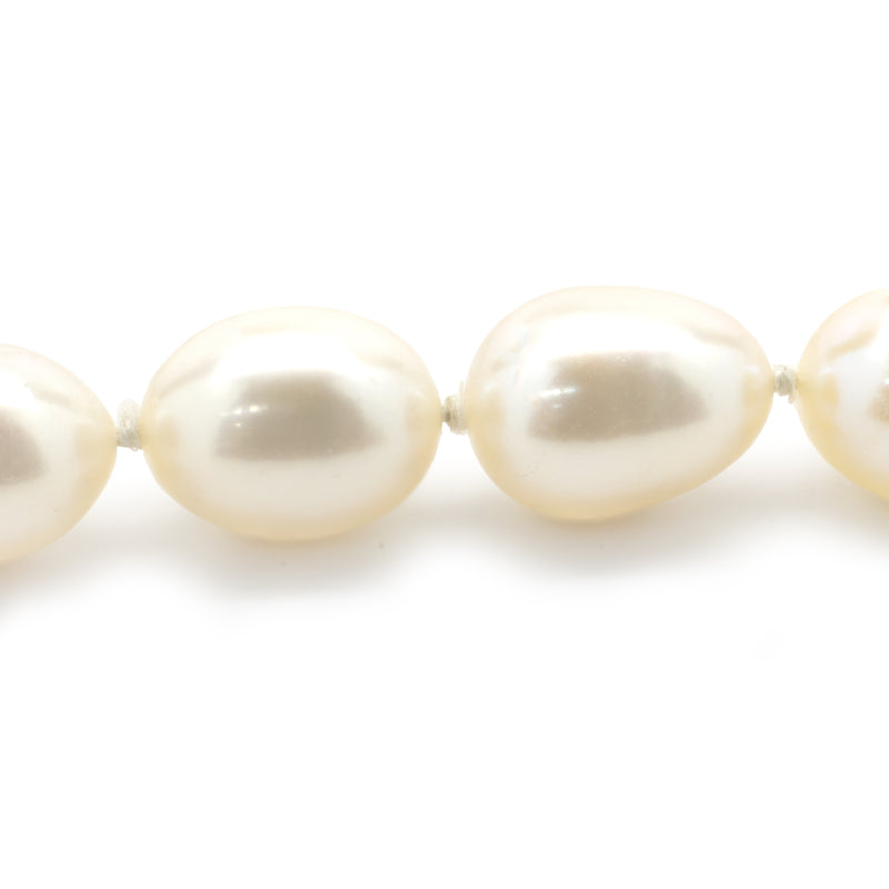 Slane & Slane Sterling Silver Diamond and Potato Pearl Necklace