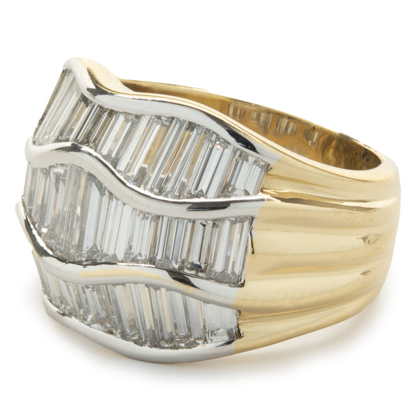 Salavetti 18 Karat Yellow Gold Channel Set Baguette Diamond Band