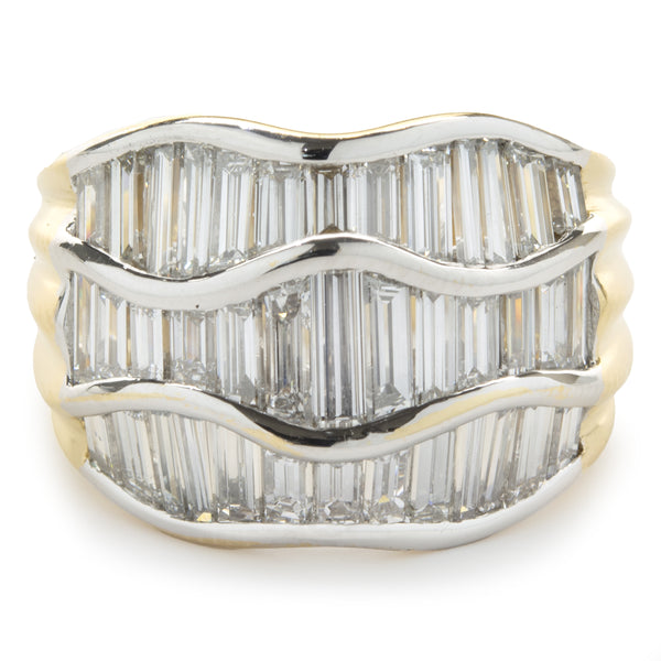 Salavetti 18 Karat Yellow Gold Channel Set Baguette Diamond Band