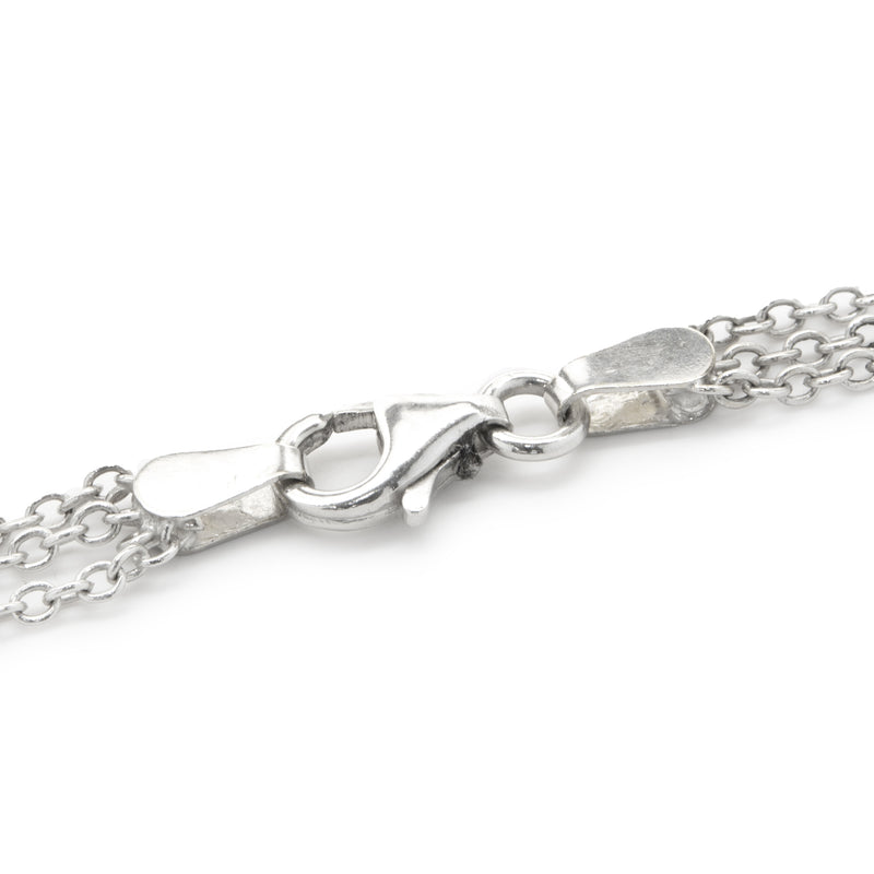 Salavetti 18 Karat White Gold Orange Sapphire and Diamond Star Necklace