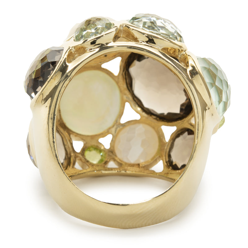 Ippolita 18 Karat Yellow Gold Bezel Set Multi Gemstone Dome Ring