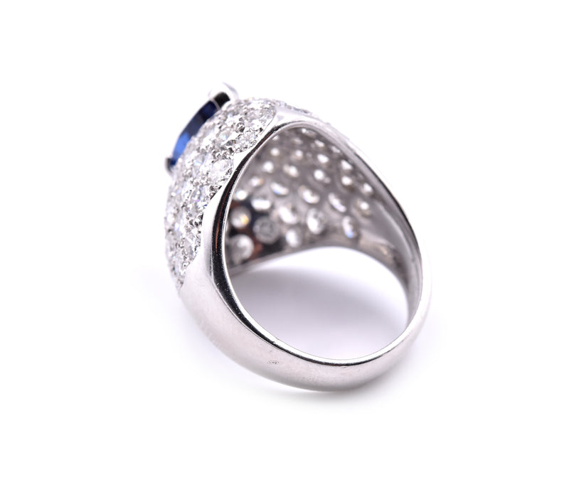 Platinum Sapphire and Diamond Ring