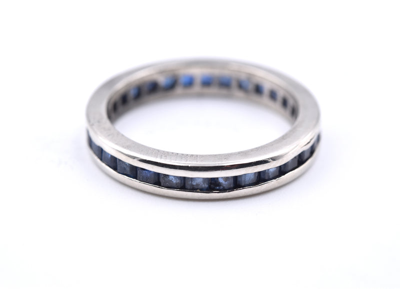14k White Gold Sapphire Band