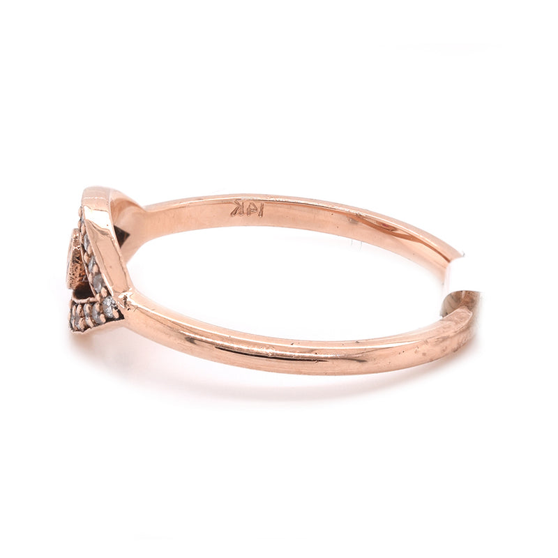 14k Rose Gold Yellow Diamond and Ruby Eye Ring
