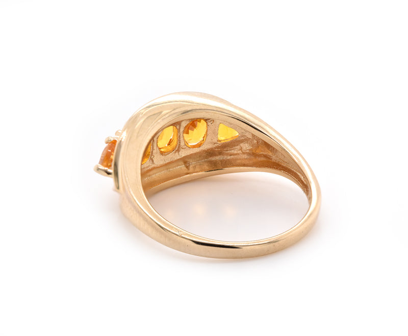 10k Yellow Gold Citrine and Garnet Ring