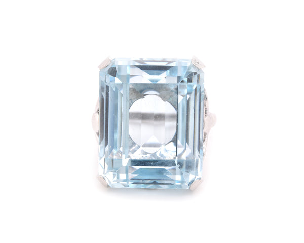 Platinum Blue Topaz Ring