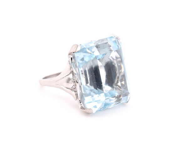 Platinum Blue Topaz Ring