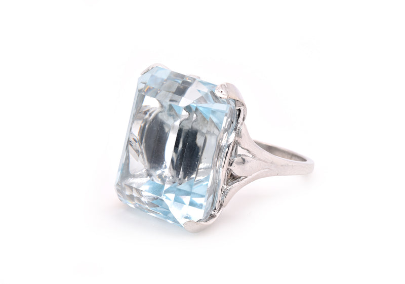 Platinum Blue Topaz Ring