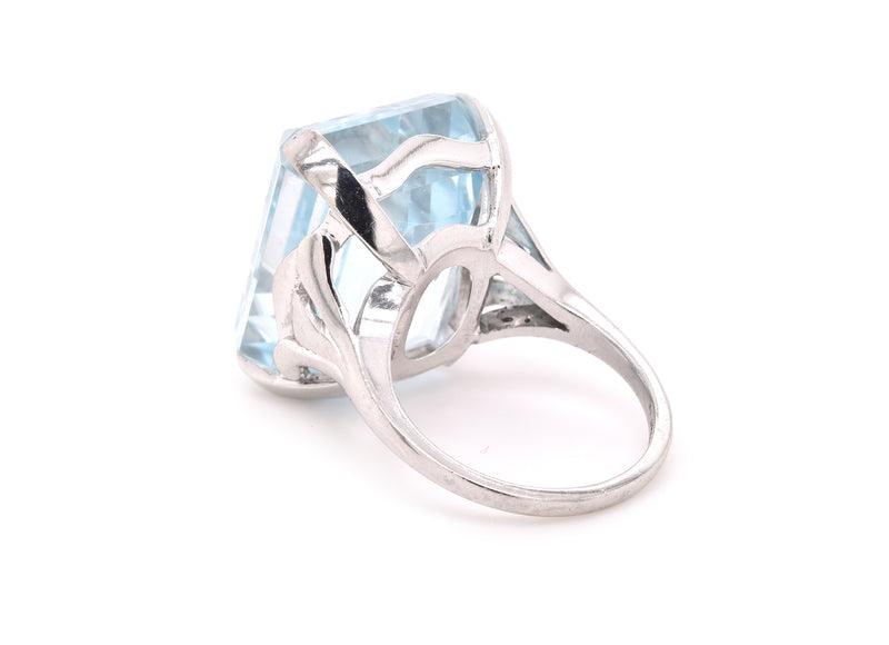 Platinum Blue Topaz Ring