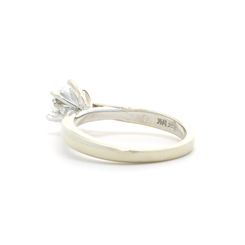 14 Karat White Gold Moissanite Solitaire Ring