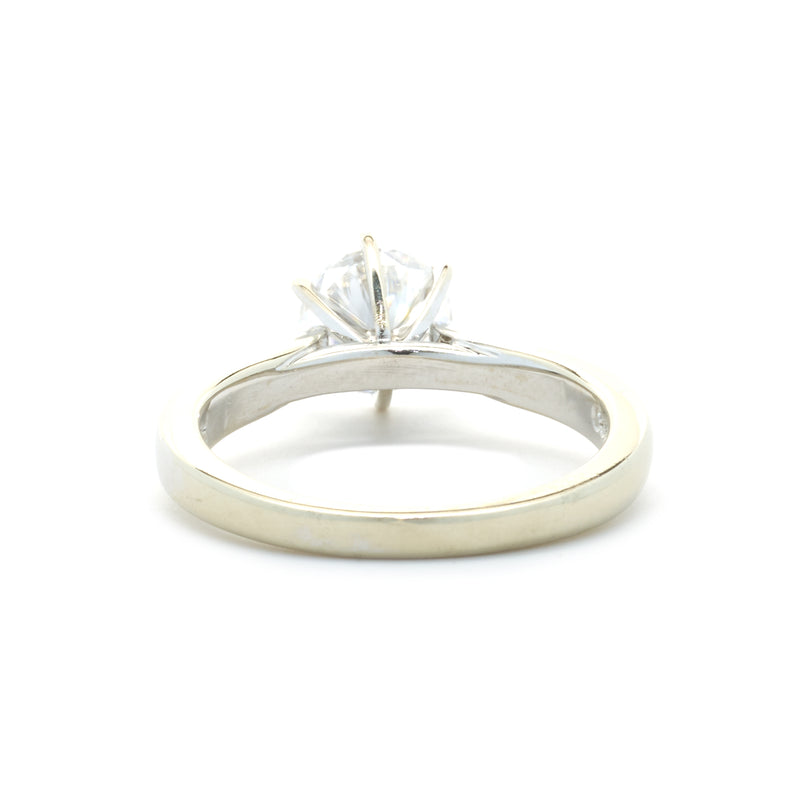 14 Karat White Gold Moissanite Solitaire Ring