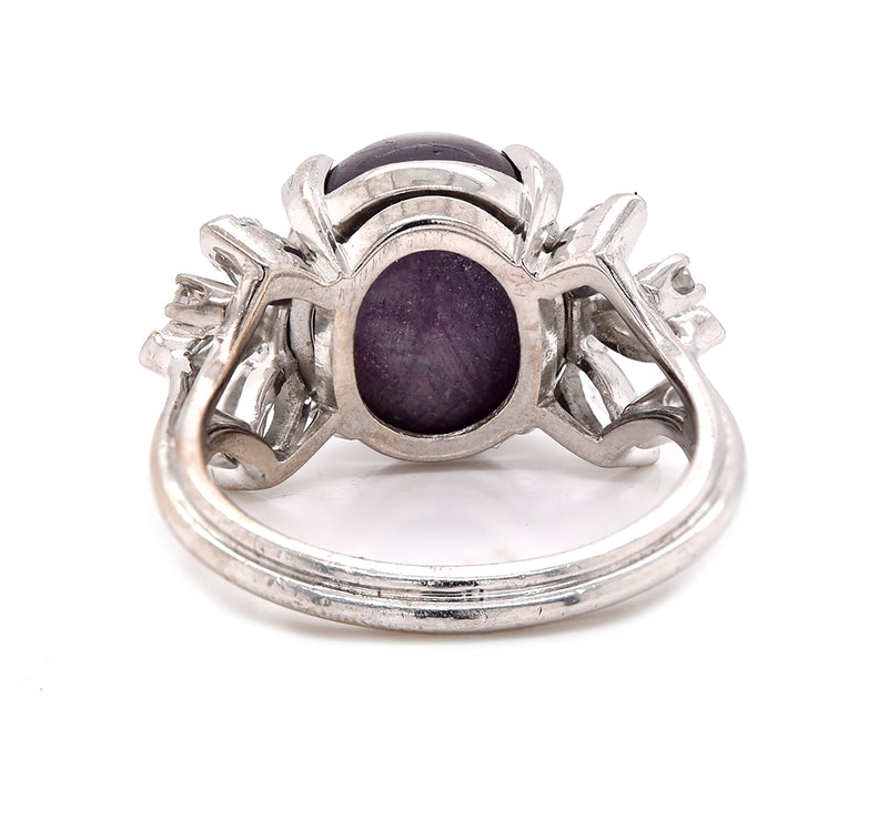 14 Karat White Gold Ruby and Diamond Cocktail Ring