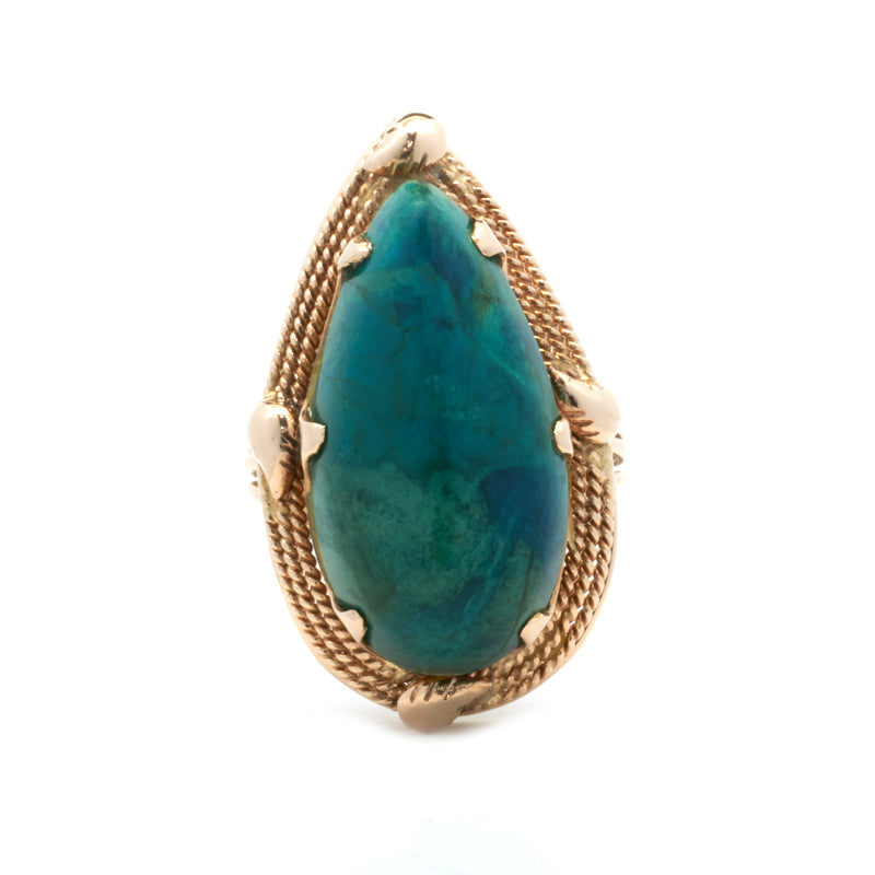 14 Karat Rose Gold Vintage Turquoise Ring