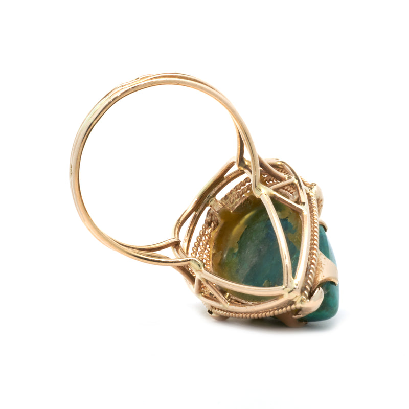 14 Karat Rose Gold Vintage Turquoise Ring