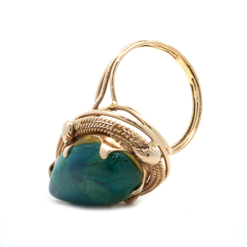 14 Karat Rose Gold Vintage Turquoise Ring