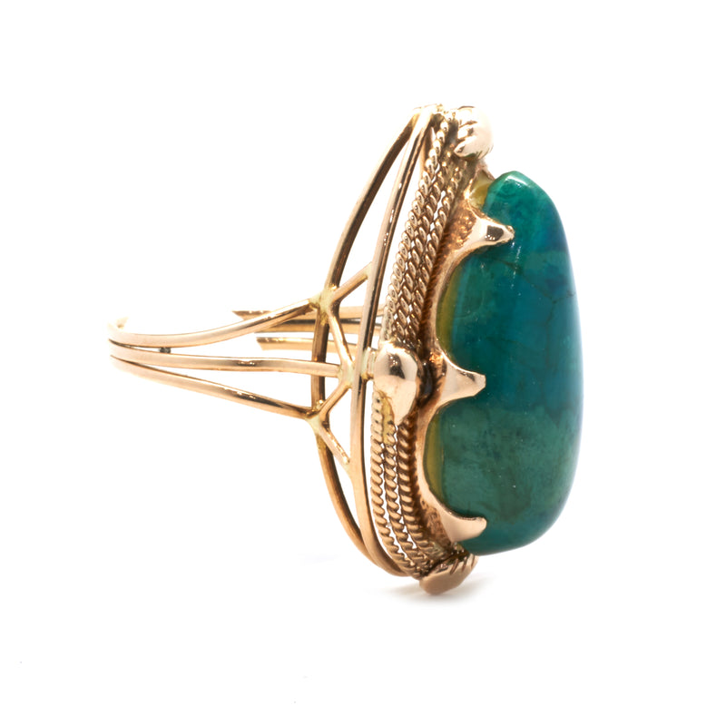 14 Karat Rose Gold Vintage Turquoise Ring