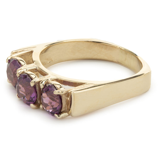 14 Karat Yellow Gold Grape Garnet Ring