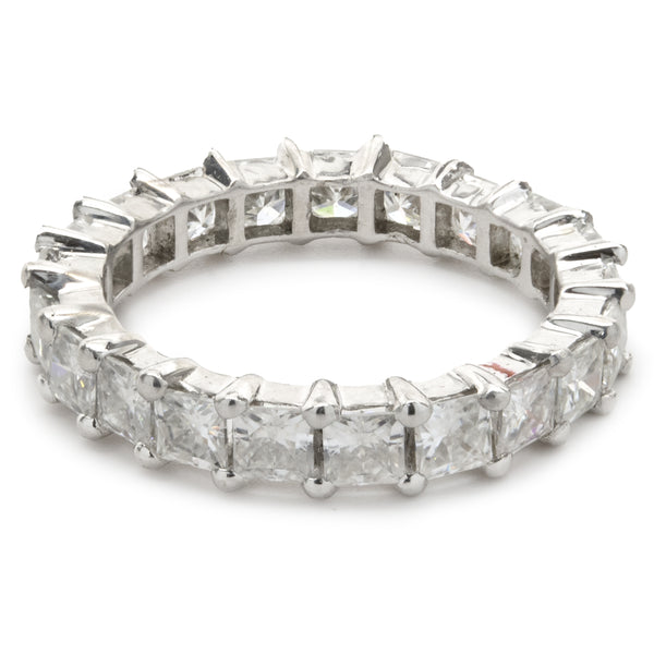 14 Karat White Gold Moissanite Eternity Band