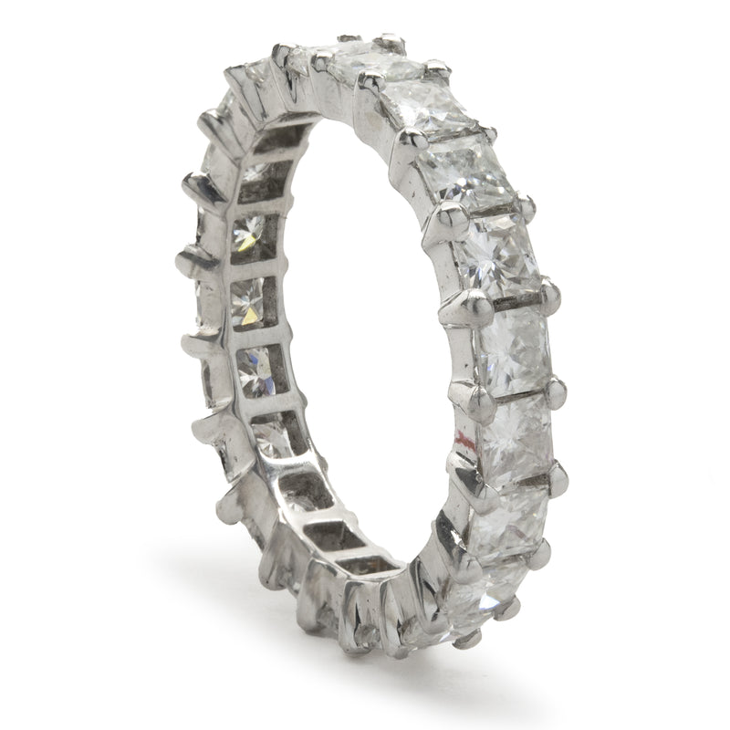 14 Karat White Gold Moissanite Eternity Band