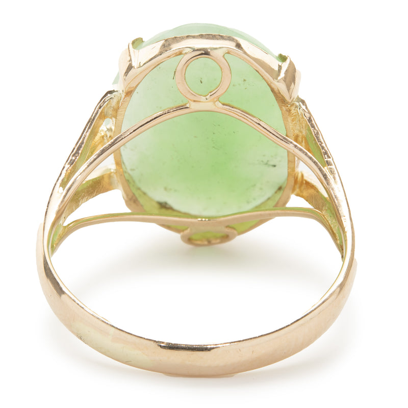 14 Karat Yellow Gold Vintage Jade Ring