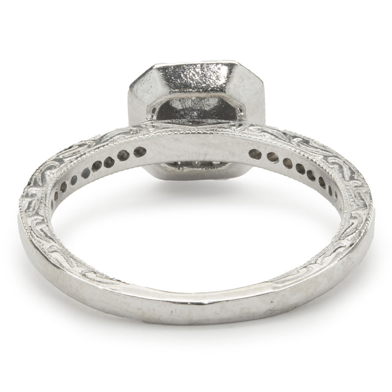 14 Karat White Gold Amethyst and Diamond Ring