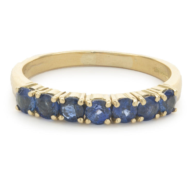 14 Karat Yellow Gold Sapphire Band