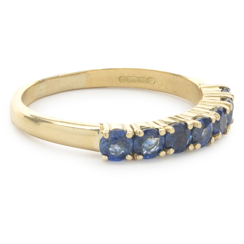 14 Karat Yellow Gold Sapphire Band