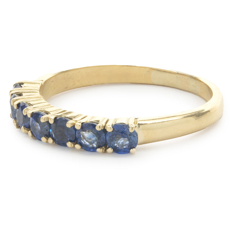 14 Karat Yellow Gold Sapphire Band