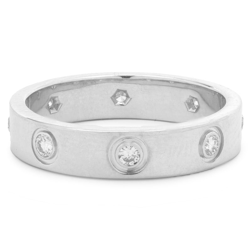 Cartier 18 Karat White Gold 8 Diamond Love Ring