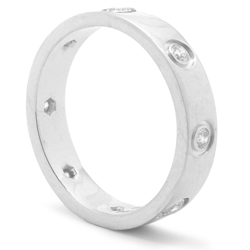 Cartier 18 Karat White Gold 8 Diamond Love Ring